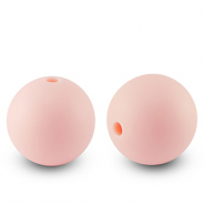 Perles en silicone 15mm Rose b&eacute;b&eacute;