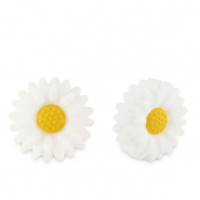 Perles en silicone fleur Blanc