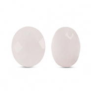 Breloque en pierre naturelle Quartz Rose ovale Rose clair