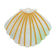 Pendentifs en r&eacute;sine coquille Vert menthe