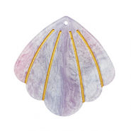 Pendentifs en r&eacute;sine coquille Violet