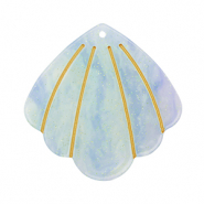 Pendentifs en r&eacute;sine coquille Bleu
