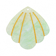 Pendentifs en r&eacute;sine coquille Vert menthe