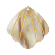 Pendentifs en r&eacute;sine coquille Beige