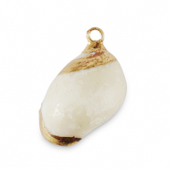 Pendentifs coquillage specials Escargot Ivoire-dor&eacute;