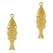 Breloques en acier Inox poisson Dor&eacute;