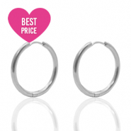 Appr&ecirc;ts en acier inox cr&eacute;oles 19mm Argent&eacute;