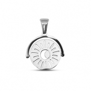 Breloques en acier Inox tourner soleil Argent&eacute;