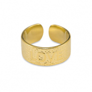 Bagues en acier Inox ''Love'' Dor&eacute;