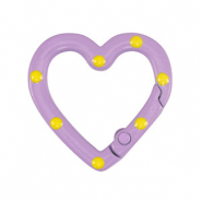 Appr&ecirc;ts color&eacute;s anneau porte-cl&eacute;s coeur Violet-jaune