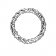 Appr&ecirc;ts anneau porte-cl&eacute;s torsad&eacute; Argent