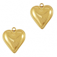 Breloques en acier Inox coeur Dor&eacute;