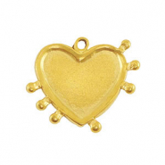 Breloques en acier Inox coeur Dor&eacute;