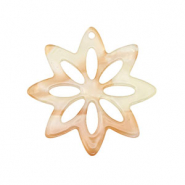 Pendentifs en r&eacute;sine fleur Orange cuivr&eacute;