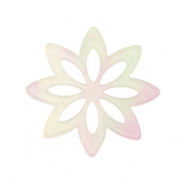 Pendentifs en r&eacute;sine fleur Lilas-vert multicolore