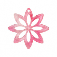 Pendentifs en r&eacute;sine fleur Rose