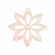 Pendentifs en r&eacute;sine fleur Rose clair