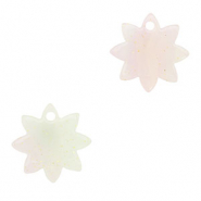 Pendentifs en r&eacute;sine fleur Lilas-vert multicolore