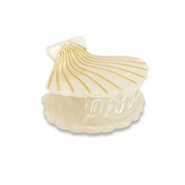 Accessoires pour cheveux pince &agrave; cheveux coquille Blanc-Dor&eacute;
