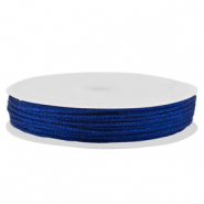 Fil macram&eacute; tress&eacute; 1mm Bleu m&eacute;tallique