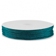 Fil macram&eacute; tress&eacute; 1mm Sarcelle m&eacute;tallique