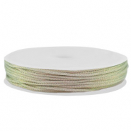 Fil macram&eacute; tress&eacute; 1mm Argent&eacute;-rose m&eacute;tallique