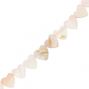 Perles coquillage c&oelig;ur Rose clair