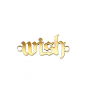 Breloques en acier Inox connecteur ''wish'' Dor&eacute;