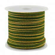Cordon tress&eacute; tendance 2.3mm Vert mousse-dor&eacute;