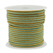 Cordon tress&eacute; tendance 2.3mm Vert menthe-dor&eacute;