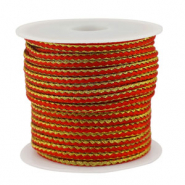 Cordon tress&eacute; tendance 2.3mm Rouge-dor&eacute;
