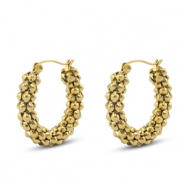 Boucles d'oreilles / puces en acier Inox Dor&eacute;