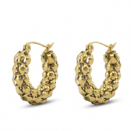 Boucles d'oreilles / puces en acier Inox Dor&eacute;