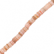 Perles coquillage disque Rose-sable marron