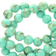 Pierres naturelles 4mm avec coquille Vert turquoise