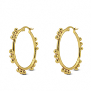 Boucles d'oreilles en acier Inox cr&eacute;oles Dor&eacute;