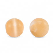 Perles en verre 6 mm Oeil de chat Orange p&ecirc;che