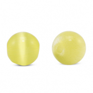 Perles en verre 6 mm Oeil de chat Jaune