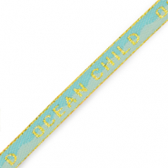 Ruban texte "Ocean child" Bleu-dor&eacute;