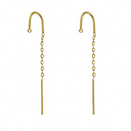 Boucles d'oreilles en acier Inox avec anneau Dor&eacute;