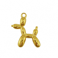Breloques en acier Inox chien ballon Dor&eacute;