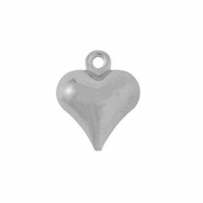 Breloques en acier Inox coeur Argent&eacute;