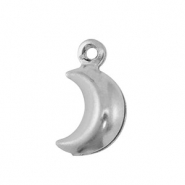 Breloques en acier Inox lune Argent&eacute;