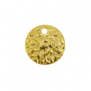 Breloques en acier Inox ronde Dor&eacute;