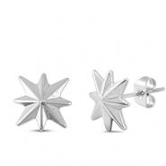 Boucles d'oreilles / puces d&rsquo;oreilles en acier Inox &eacute;toile Argent&eacute;