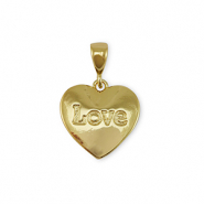 M&eacute;tal TQ laiton breloques coeur "love" Dor&eacute;