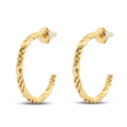 Boucles d'oreilles / puces en acier Inox cr&eacute;oles Dor&eacute;