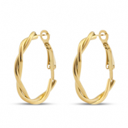 Boucles d'oreilles en acier Inox cr&eacute;oles Dor&eacute;