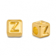 Perles alphabet en m&eacute;tal DQ Z Dor&eacute; (sans nickel)