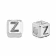 Perles alphabet en m&eacute;tal DQ Z Argent&eacute; antique (sans nickel)